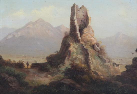 Swiss School (19thC) Views of the Matterhorn, Frandenburg Regar and Kelly Capelle, largest 4.25 x 6in.